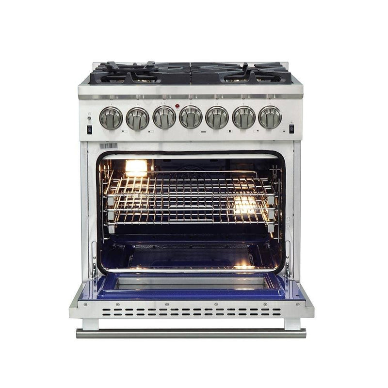 Forno 30" Capriasca Dual Fuel Range with 240v Electric Oven - 5 Burners, Convection Oven and 100,000 BTUs (FFSGS6187-30)