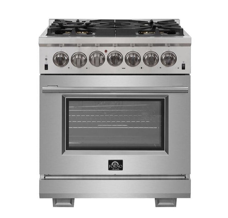 Forno 30" Capriasca Dual Fuel Range with 240v Electric Oven - 5 Burners, Convection Oven and 100,000 BTUs (FFSGS6187-30)