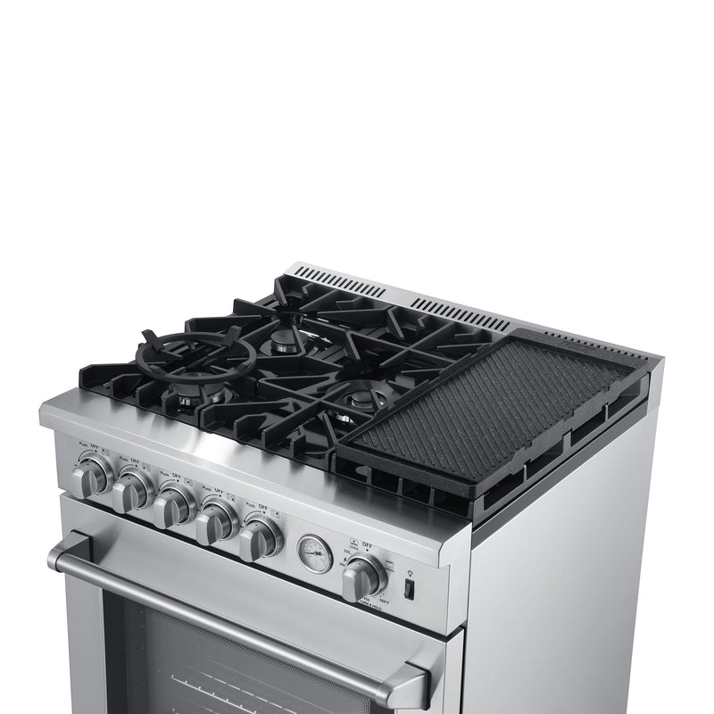 Forno 30" Lazio Gas Range with 5 Sealed Burner, Temp. Gauge, Air Fryer, & Reversible Griddle (FFSGS6276-30)