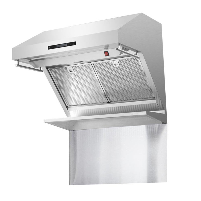 Forno 30" Wall Mount Range Hood with Red Light Warmer, Shelf/Backsplash, and 600 CFM Motor (FRHWM5029-30HB)