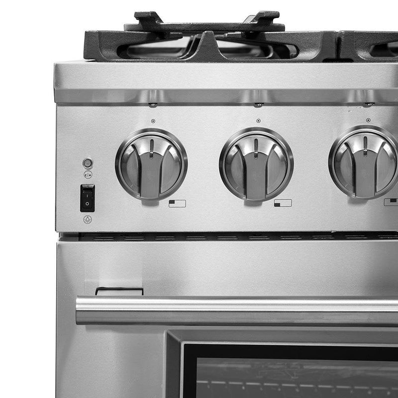 Forno 36" Capriasca Dual Fuel Range - Gas Cooktop with 240v Electric Oven - 6 Burners, Convection Oven and 120,000 BTUs (FFSGS6187-36)