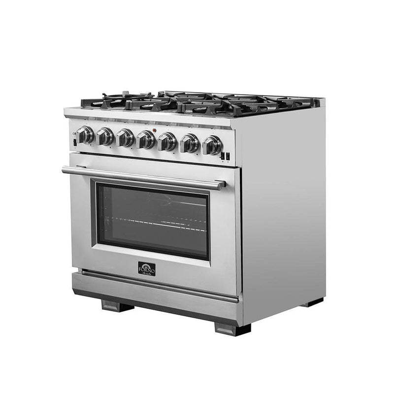 Forno 36" Capriasca Gas Range with 6 Burners, Convection Oven and 120,000 BTUs (FFSGS6260-36)