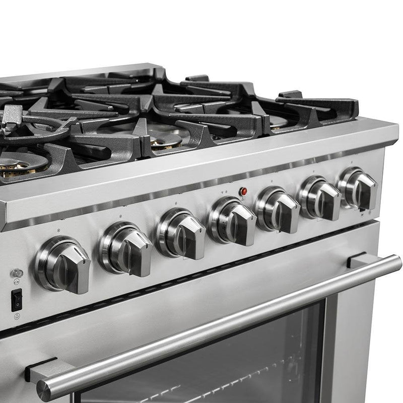 Forno 36" Capriasca Gas Range with 6 Burners, Convection Oven and 120,000 BTUs (FFSGS6260-36)