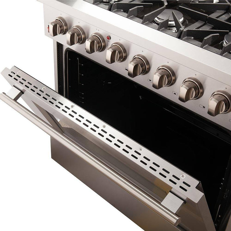 Forno 36" Galiano Gas Range with 240v Electric Oven - 6 Burners and Convection Oven (FFSGS6156-36)