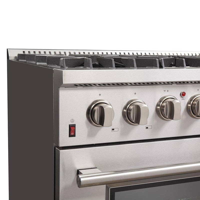 Forno 36" Galiano Gas Range with 240v Electric Oven - 6 Burners and Convection Oven (FFSGS6156-36)