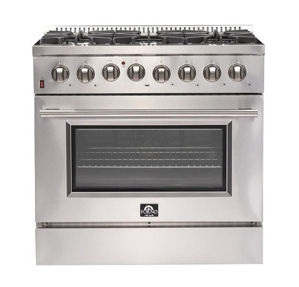 Forno 36" Galiano Gas Range with 240v Electric Oven - 6 Burners and Convection Oven (FFSGS6156-36)