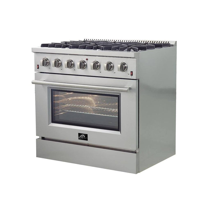 Forno 36" Galiano Gas Range with 6 Burners and Convection Oven (FFSGS6244-36)