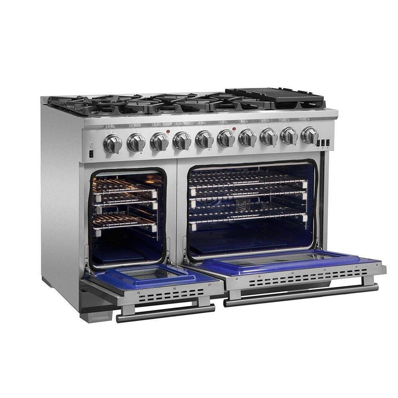 Forno 48" Capriasca Gas Range with 8 Burners and 160,000 BTUs (FFSGS6260-48)