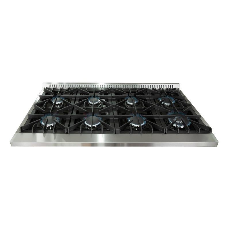 Forno 48" Galiano Dual Fuel Range - Gas Cooktop with 240v Electric Oven - 8 Burners, Griddle, and Double Oven (FFSGS6156-48)