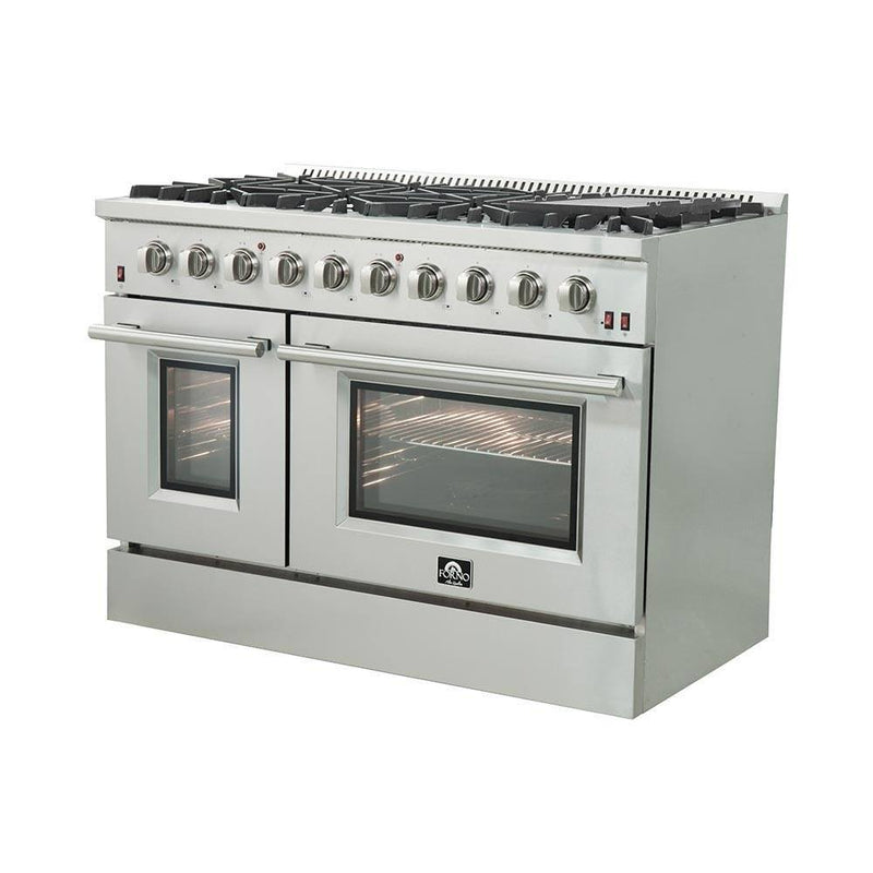 Forno 48" Galiano Gas Range with 8 Burners and Reversible Griddle in Stainless Steel (FFSGS6244-48)