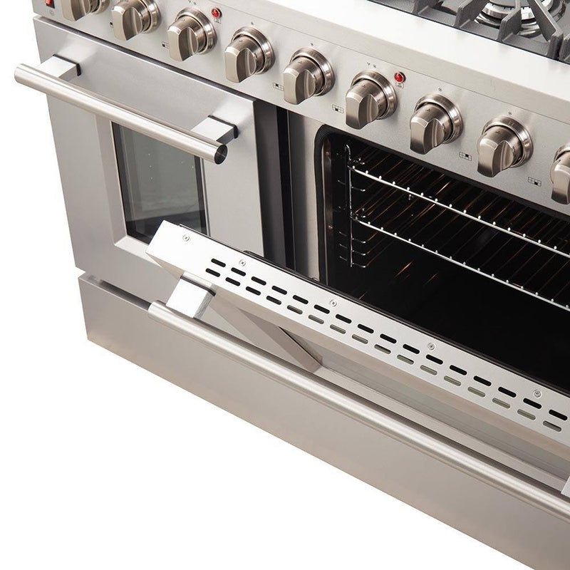 Forno 48" Galiano Gas Range with 8 Burners and Reversible Griddle in Stainless Steel (FFSGS6244-48)