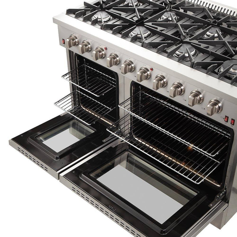 Forno 48" Galiano Gas Range with 8 Burners and Reversible Griddle in Stainless Steel (FFSGS6244-48)