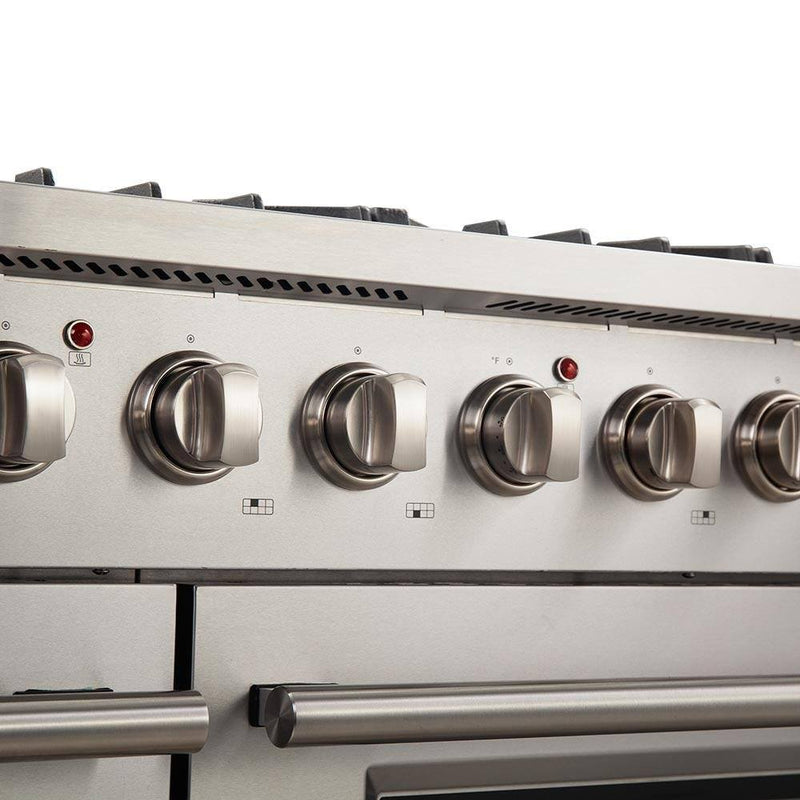 Forno 48" Galiano Gas Range with 8 Burners and Reversible Griddle in Stainless Steel (FFSGS6244-48)