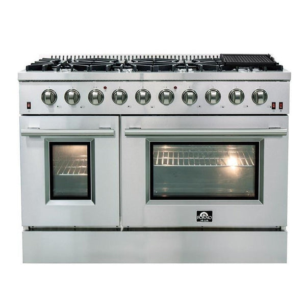 Forno 48" Galiano Gas Range with 8 Burners and Reversible Griddle in Stainless Steel (FFSGS6244-48)