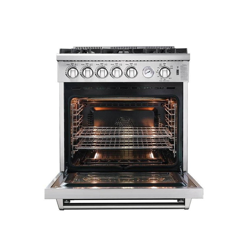 Forno Lseo 30" Gas Range with 5 Burners and Convection Oven (FFSGS6275-30)