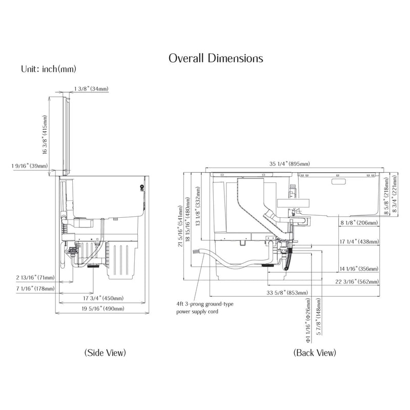 Fotile SD2F-P3 2-in-1 Counter-top mounted Sink & Dishwasher combination system with heavy dish sanitizing (SD2F-P3)