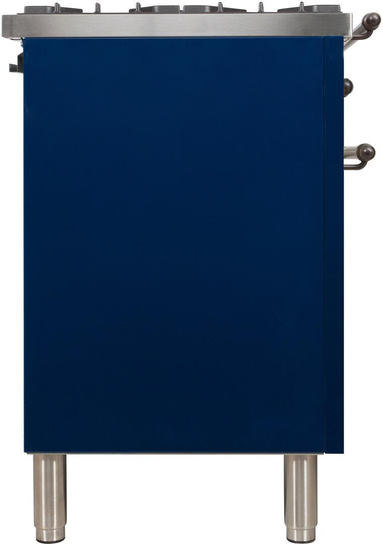ILVE 24" Nostalgie - Dual Fuel Range with 4 Sealed Burners - 2.44 cu. ft. Oven - Bronze Trim in Blue (UPN60DMPBLY)