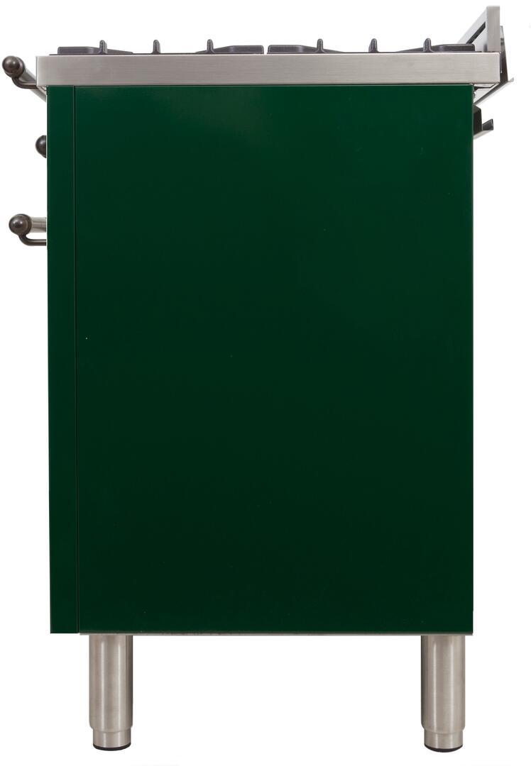 ILVE 24" Nostalgie - Dual Fuel Range with 4 Sealed Burners - 2.44 cu. ft. Oven - Bronze Trim in Emerald Green (UPN60DMPVSY)