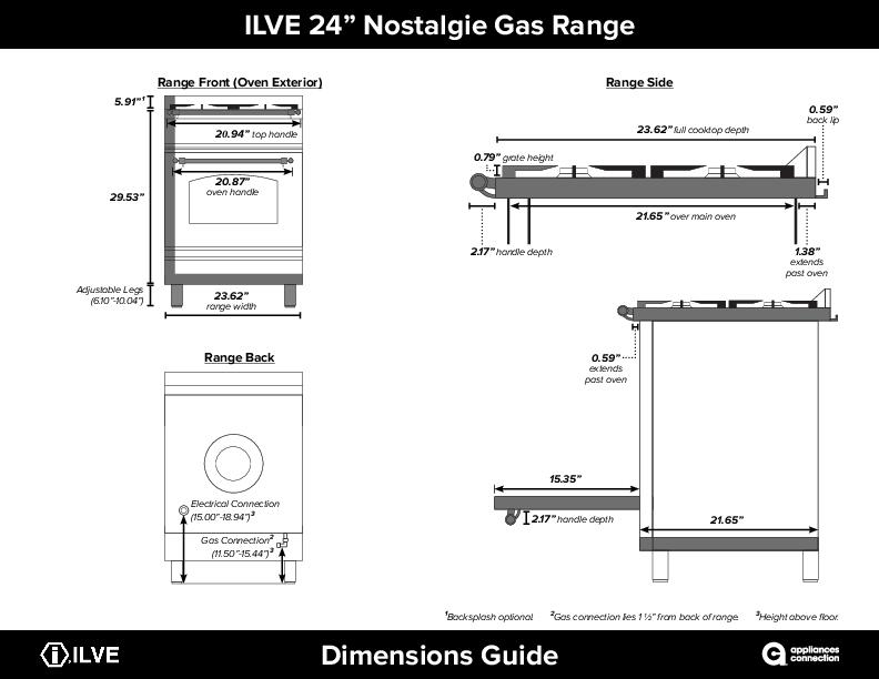 ILVE 24" Nostalgie Gas Range in Antique White with Bronze Trim (UPN60DVGGAY)