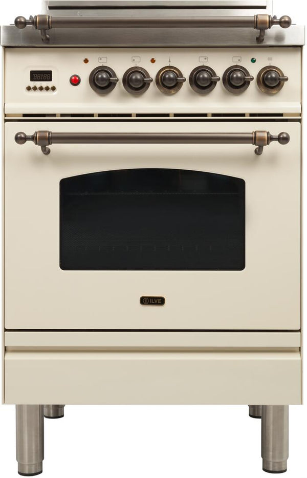 ILVE 24" Nostalgie Gas Range in Antique White with Bronze Trim (UPN60DVGGAY)