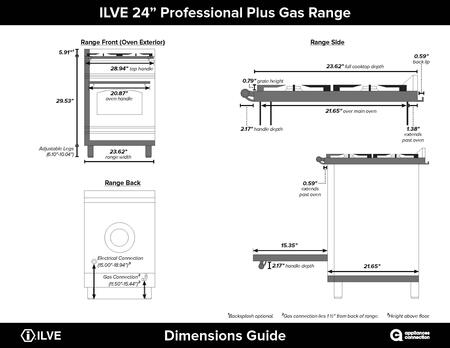 ILVE 24" Professional Plus Range with 4 Sealed Brass Burners - 2.4 cu. ft. Oven - in White with Chrome Trim (UPW60DVGGB)