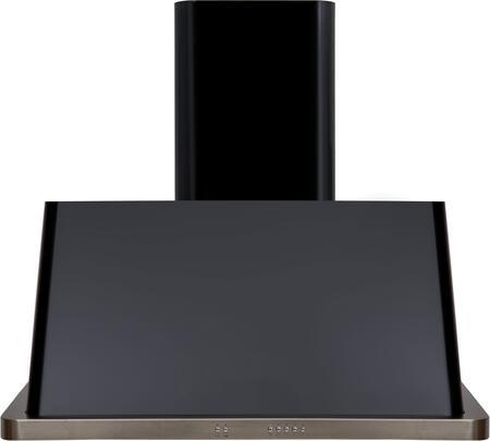 ILVE 30" Majestic Glossy Black Wall Mount Range Hood with 600 CFM Blower - Auto-off Function (UAM76BK)