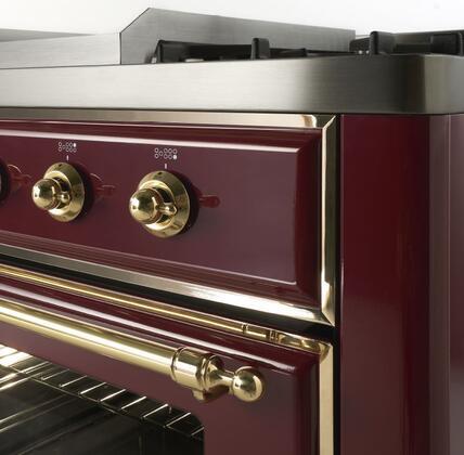 ILVE 30" Majestic II Dual Fuel Range with 5 Burners - 2.3 cu. ft. Oven - Bronze Trim in White (UM30DNE3WHB)