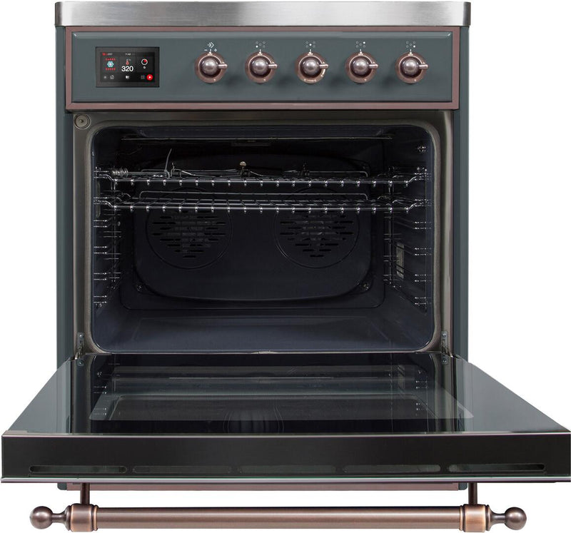 ILVE 30" Majestic II induction Range with 4 Elements - 2.3 cu. ft. Oven - Bronze Trim in Midnight Blue (UMI30NE3MBB)