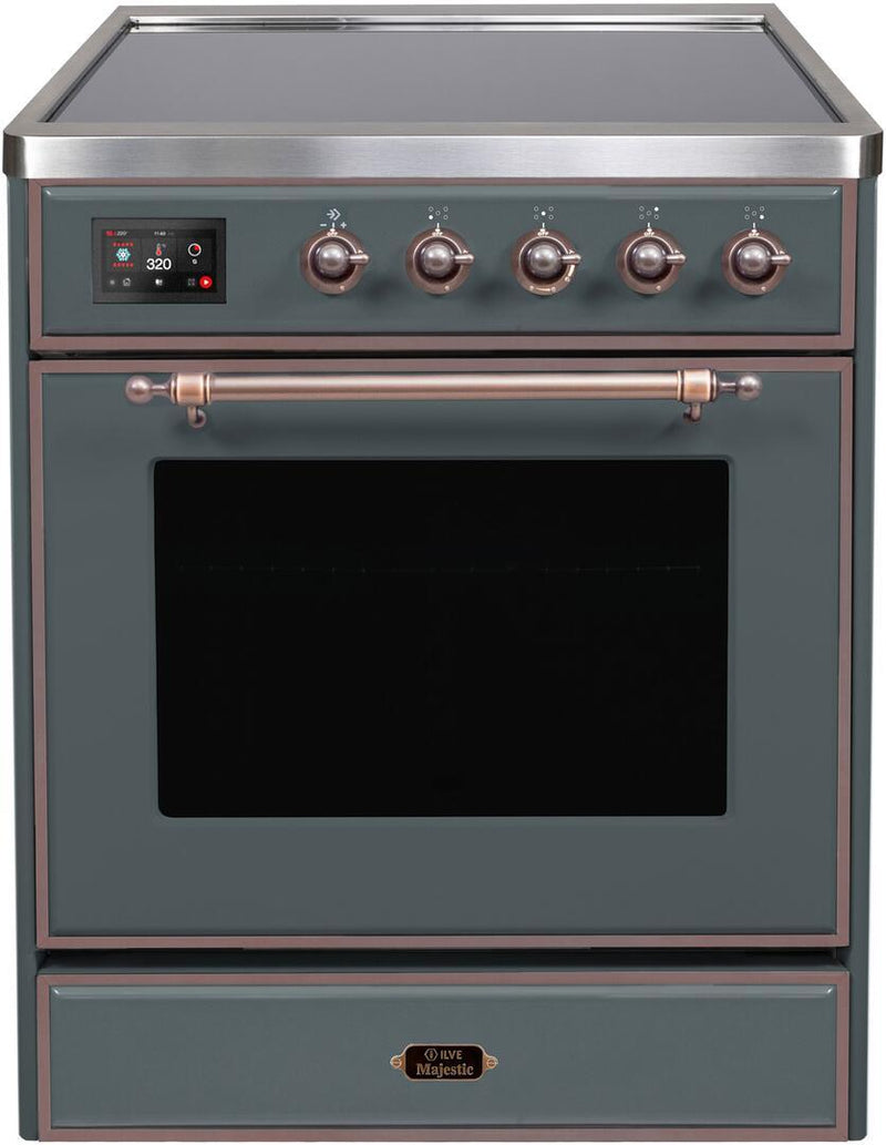 ILVE 30" Majestic II induction Range with 4 Elements - 2.3 cu. ft. Oven - Bronze Trim in Midnight Blue (UMI30NE3MBB)