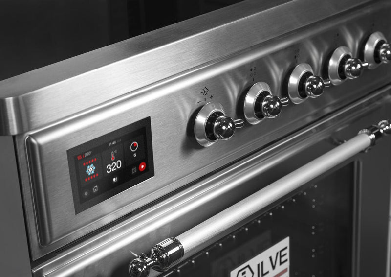 ILVE 30" Majestic II induction Range with 4 Elements - 2.3 cu. ft. Oven - Chrome Trim in Stainless Steel (UMI30NE3SSC)