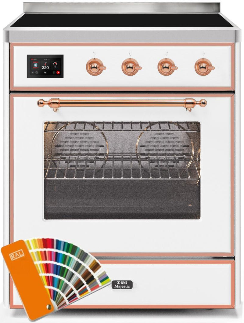 ILVE 30" Majestic II induction Range with 4 Elements - 2.3 cu. ft. Oven - Copper Trim in Custom RAL Color (UMI30NE3RA)