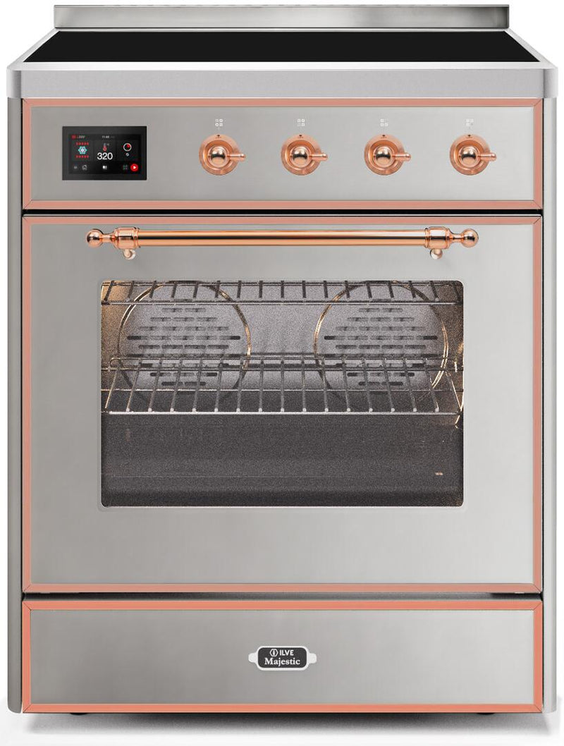 ILVE 30" Majestic II induction Range with 4 Elements - 2.3 cu. ft. Oven - Copper Trim in Stainless Steel (UMI30NE3SSP)