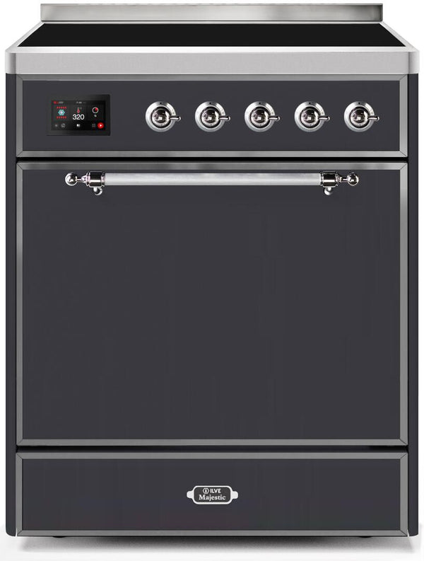 ILVE 30" Majestic II induction Range with 4 Elements - 2.3 cu. ft. Oven - Matte Graphite (UMI30QNE3MGC)