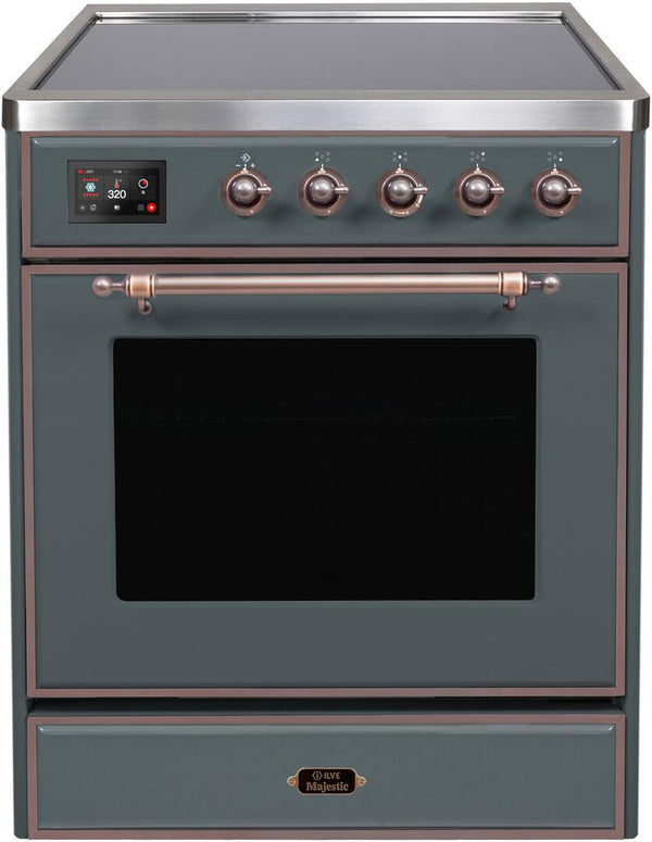 ILVE 30" Majestic II induction Range with 4 Elements - 2.3 cu. ft. Oven in Blue Grey with Bronze Trim (UMI30NE3BGB)