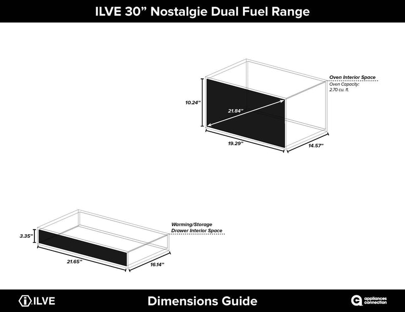 ILVE 30" Nostalgie - Dual Fuel Range with 5 Sealed Burners - 3 cu. ft. Oven - Brass Trim in Burgundy (UPN76DMPRB)