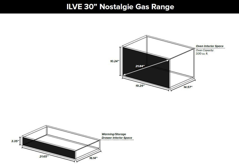 ILVE 30" Nostalgie Gas Range - Digital Clock - Brass Trim & In Matte Graphite (UPN76DVGGM)