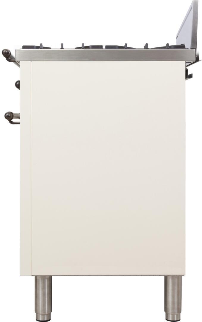 ILVE 30" Nostalgie Gas Range with 5 Burners - 3 cu. ft. Oven - Oiled Bronze Trim - Antique White (UPN76DVGGAY)