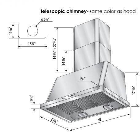 ILVE 36" Majestic Custom RAL Color Wall Mount Range Hood with 600 CFM Blower - Auto-off Function (UAM90RAL)