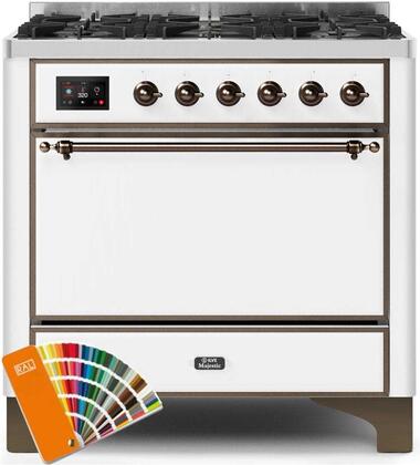 ILVE 36" Majestic II Dual Fuel Range with 6 Burners - 3.5 cu. ft. Oven - Custom RAL Color (UM096DQNS3RALB)