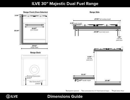 ILVE 36" Majestic II Dual Fuel Range with 6 Burners and Griddle - 4.1 cu. ft. Oven - Brass (UM09FDQNS3RALG)