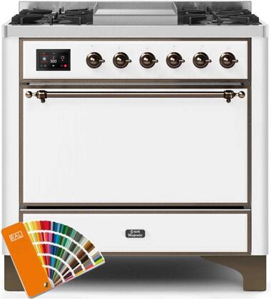 ILVE 36" Majestic II Dual Fuel Range with 6 Burners and Griddle - 4.1 cu. ft. Oven - Bronze (UM09FDQNS3RALB)