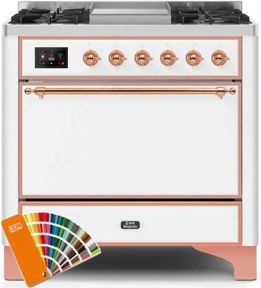 ILVE 36" Majestic II Dual Fuel Range with 6 Burners and Griddle - 4.1 cu. ft. Oven - Copper (UM09FDQNS3RAL)