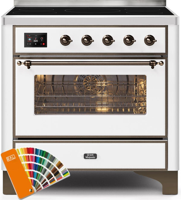 ILVE 36" Majestic II induction Range with 5 Elements - 3.5 cu. ft. Oven - Bronze Trim - Custom RAL Color (UMI09NS3RALB)