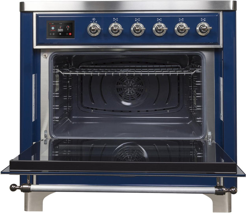 ILVE 36" Majestic II induction Range with 5 Elements - 3.5 cu. ft. Oven - Chrome Trim in Blue (UMI09NS3MBC)