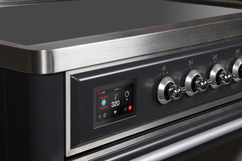 ILVE 36" Majestic II induction Range with 5 Elements - 3.5 cu. ft. Oven - Chrome Trim in Matte Graphite (UMI09NS3MGC)