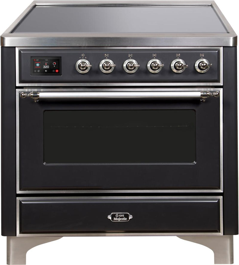 ILVE 36" Majestic II induction Range with 5 Elements - 3.5 cu. ft. Oven - Chrome Trim in Matte Graphite (UMI09NS3MGC)