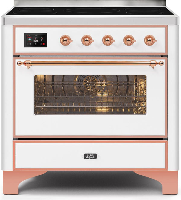 ILVE 36" Majestic II induction Range with 5 Elements - 3.5 cu. ft. Oven - Copper Trim in Custom RAL Color (UMI09NS3RA)