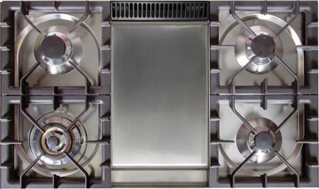 ILVE 36" Nostalgie Gas Range with 4 Burners - Griddle - 3.5 cu. ft. Oven - Brass Trim Custom RAL Color (UPN90FDVGGRALX)