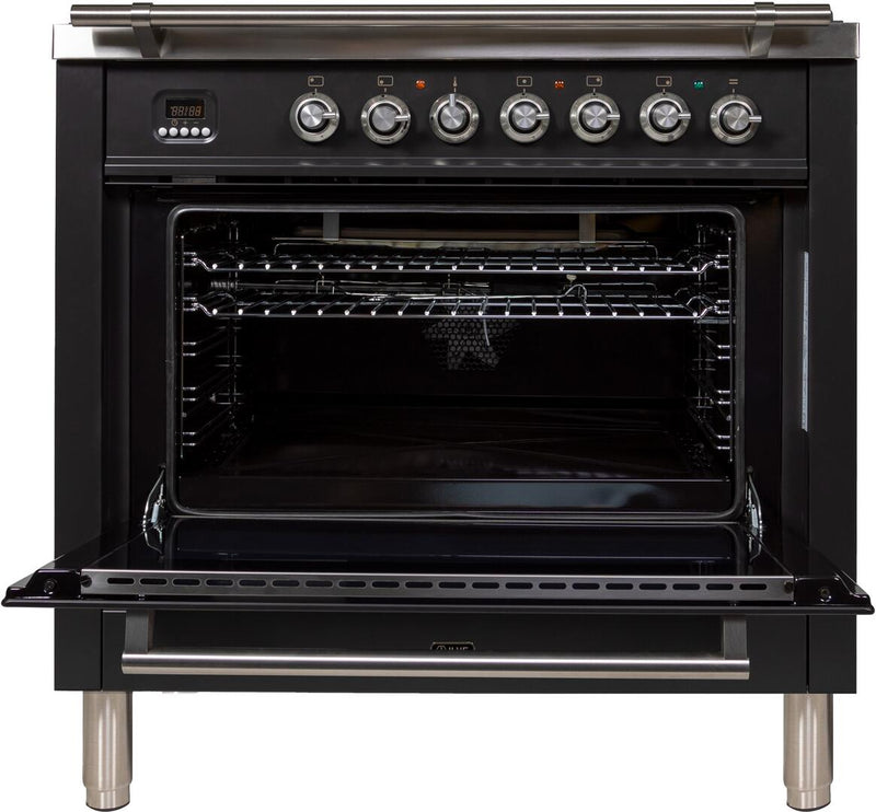 ILVE 36" Professional Plus Range with 5 Sealed Burners - 3.5 cu. ft. Oven - Chrome Trim in Matte Graphite (UPW90FDVGGM)