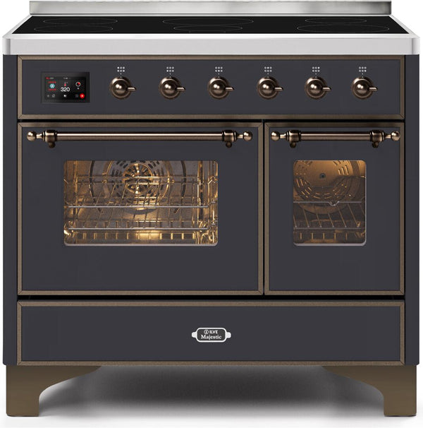 ILVE 40" Majestic II induction Range with 6 Elements - 3.82 cu. ft. Oven - Bronze Trim in Matte Graphite (UMDI10NS3MGB)